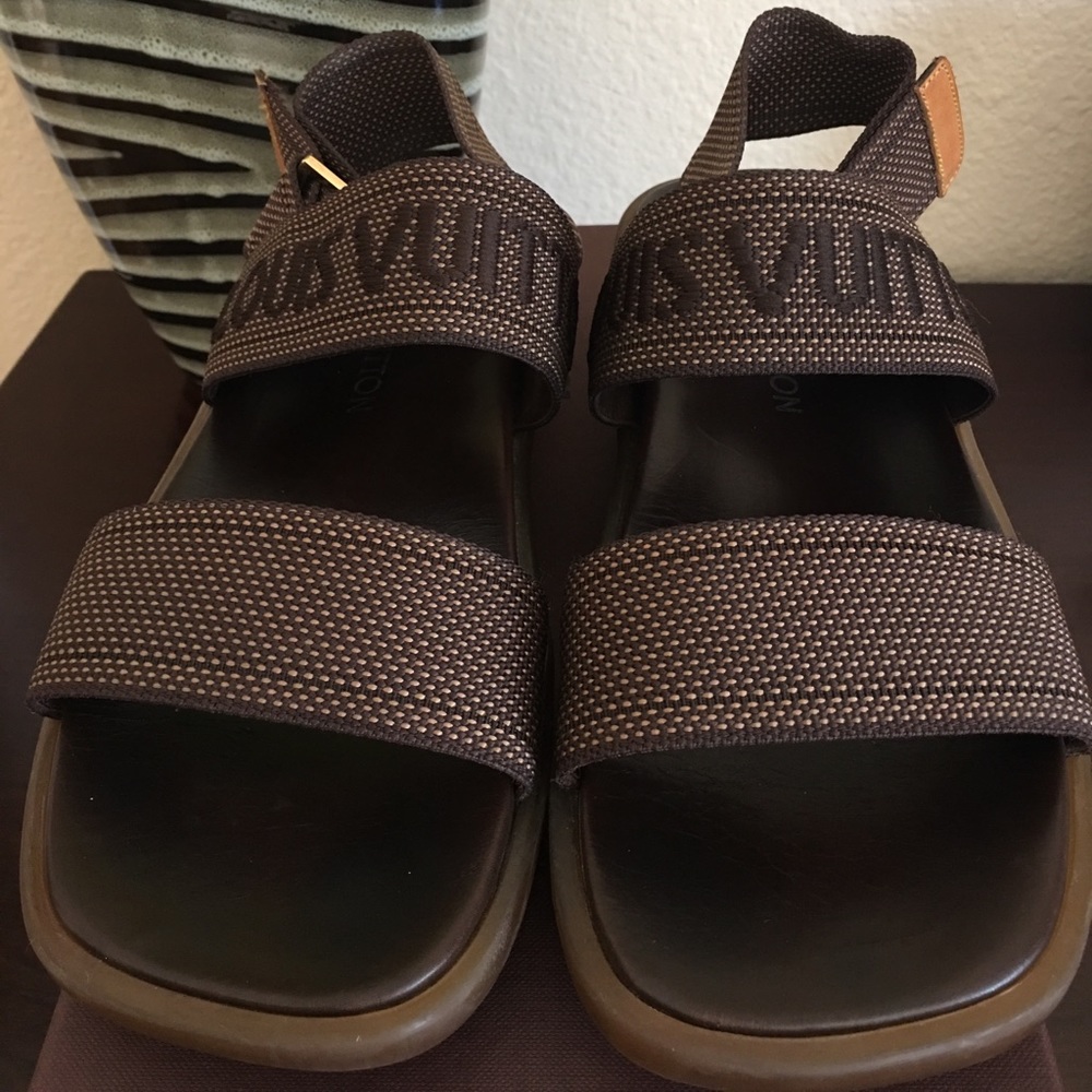 AUTHENTIC LV Limited Edition Logo Canvas Sandals